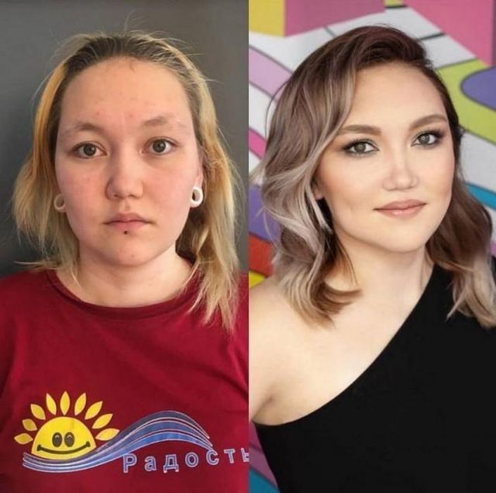 Mujeres maquilladas antes y después... Brujería!